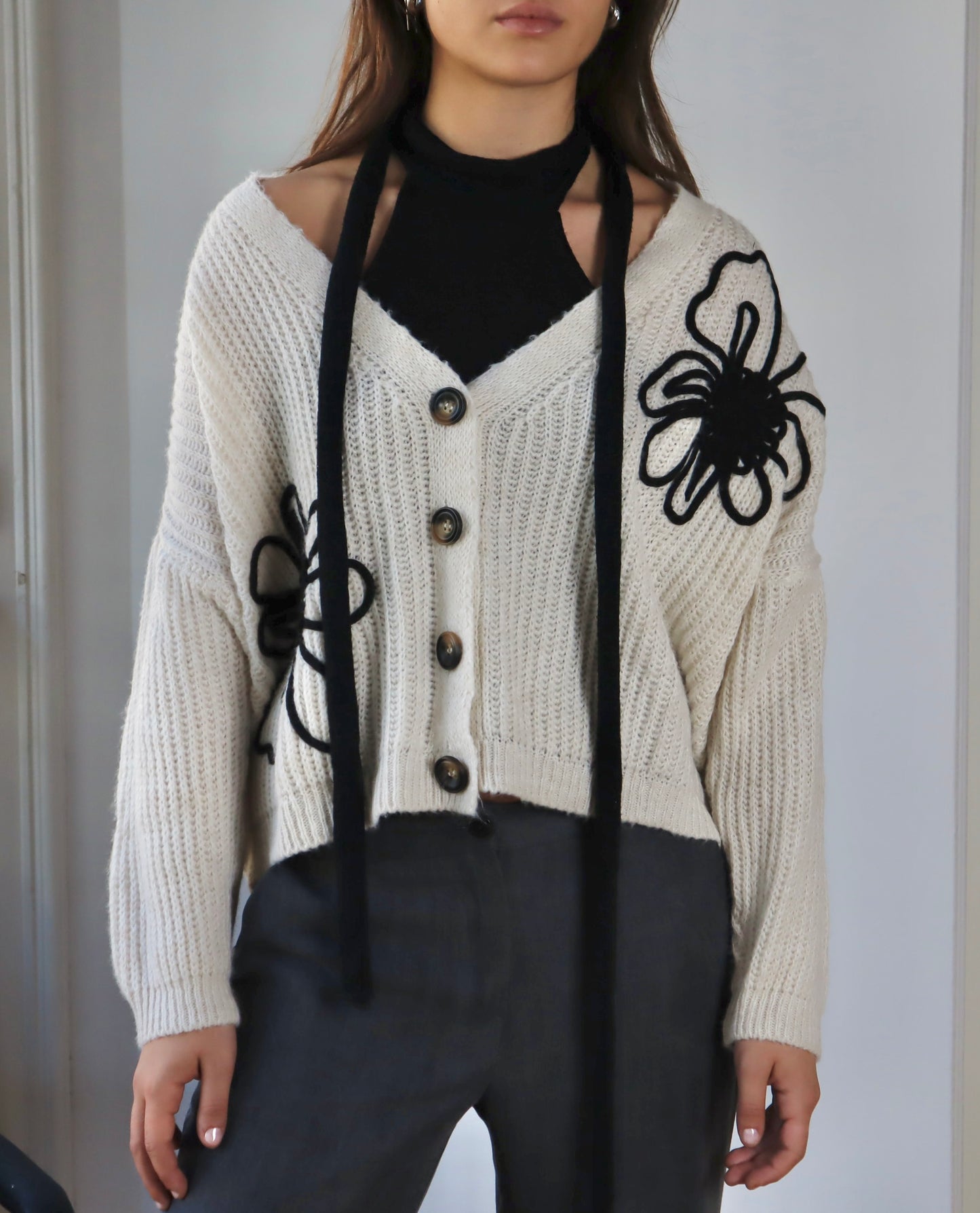 White Flowers cardigan