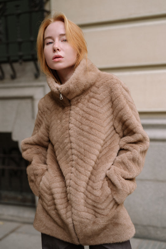 CRÉME COAT in Noisette