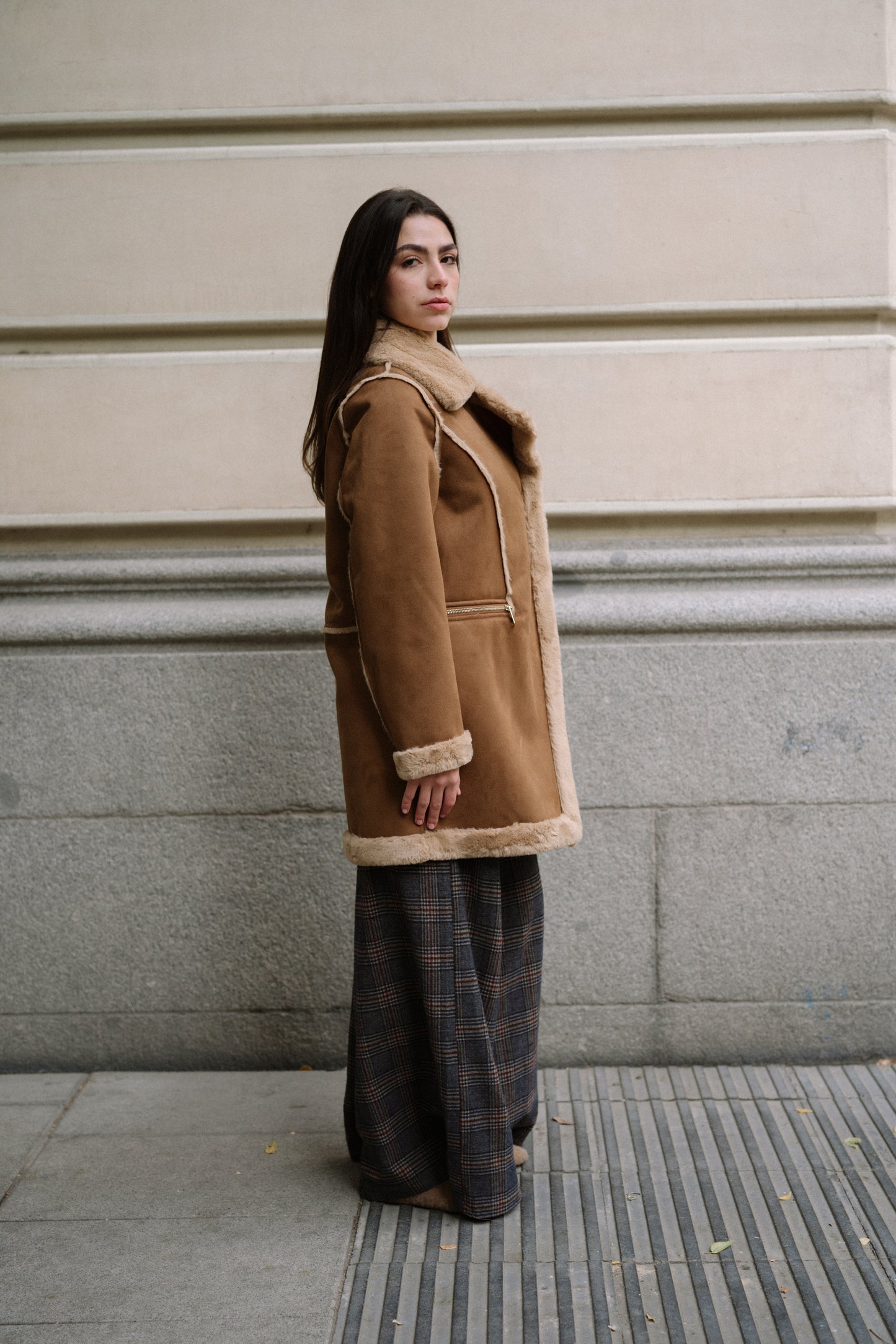 MOUSSE COAT in Cassonade