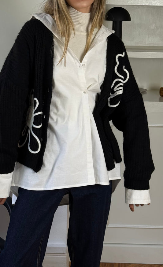 Flowers knit cardigan