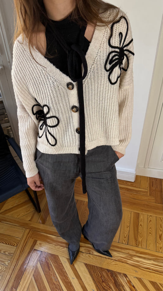 White Flowers cardigan