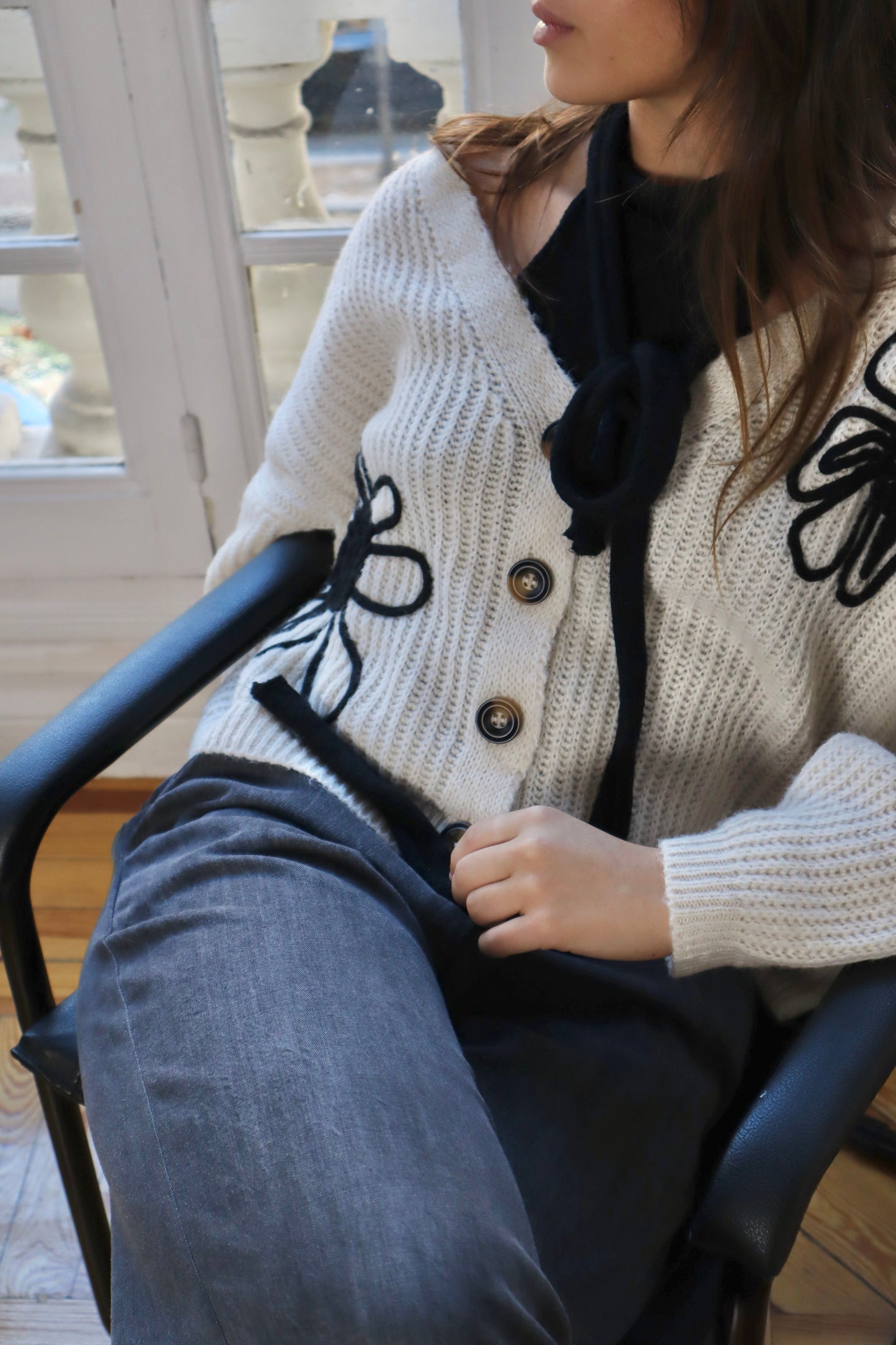 White Flowers cardigan