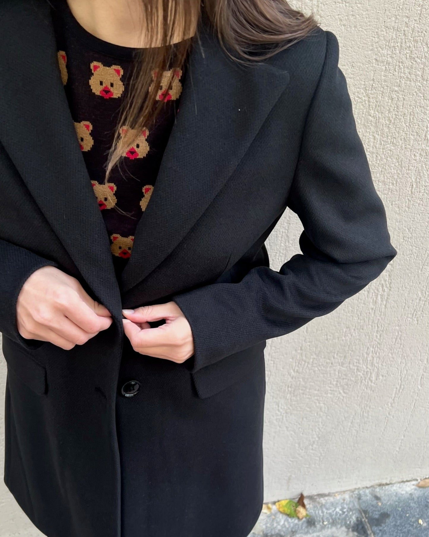 MANTEAU DOUCE en Noir