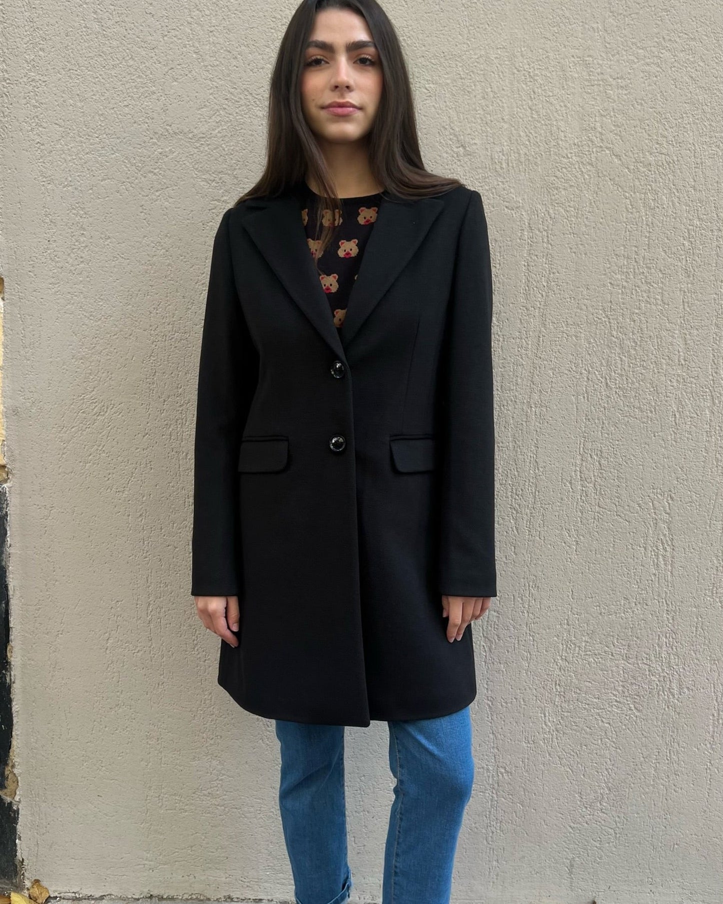 MANTEAU DOUCE en Noir